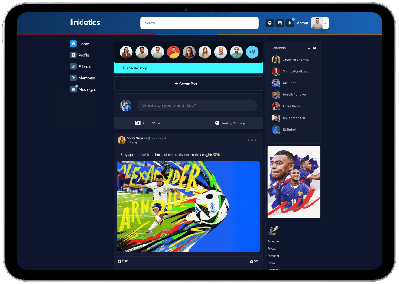Linkletics platform önizlemesi
